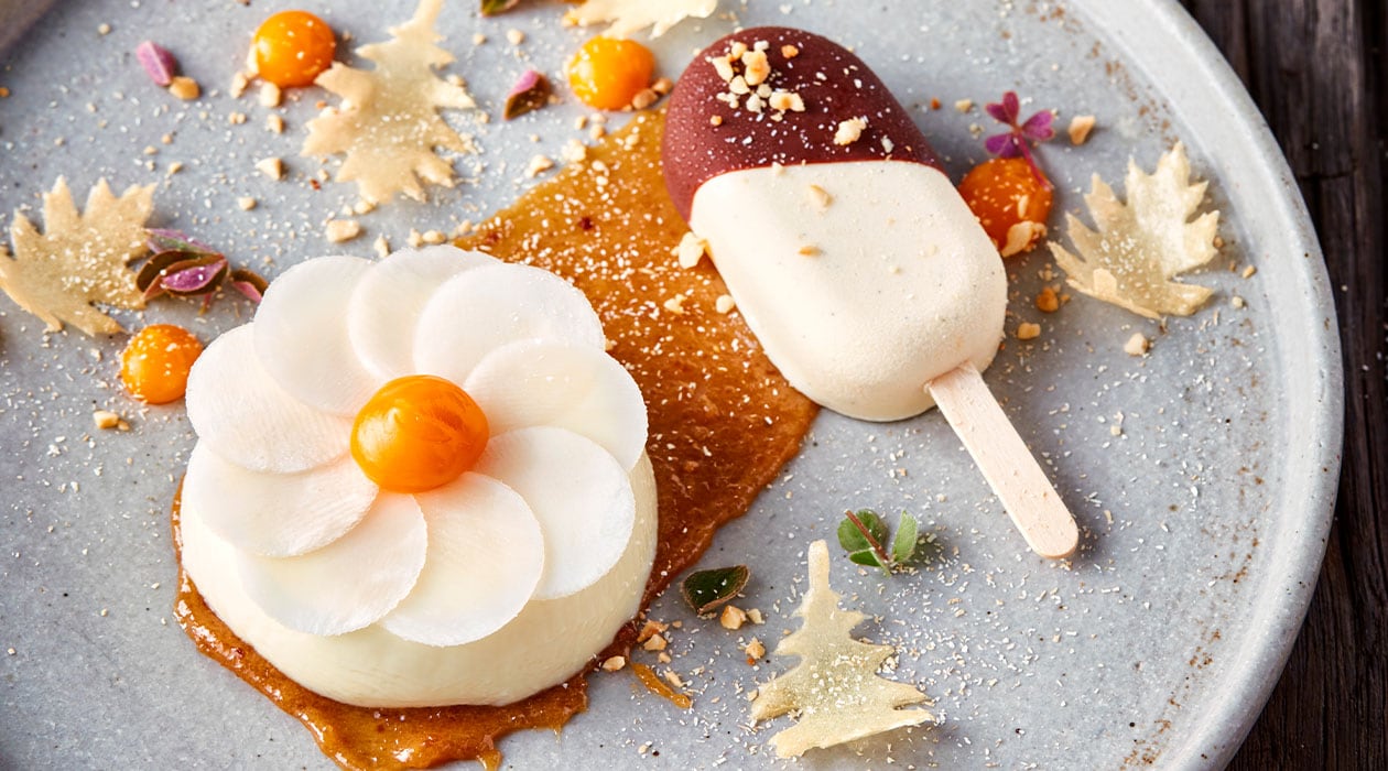 Mini-Pastinaken-Eiscreme mit Panna Cotta –  