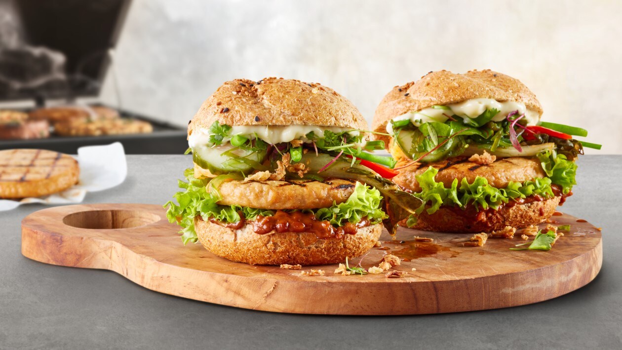 No Chicken Satay Burger No Chicken Satay Burger