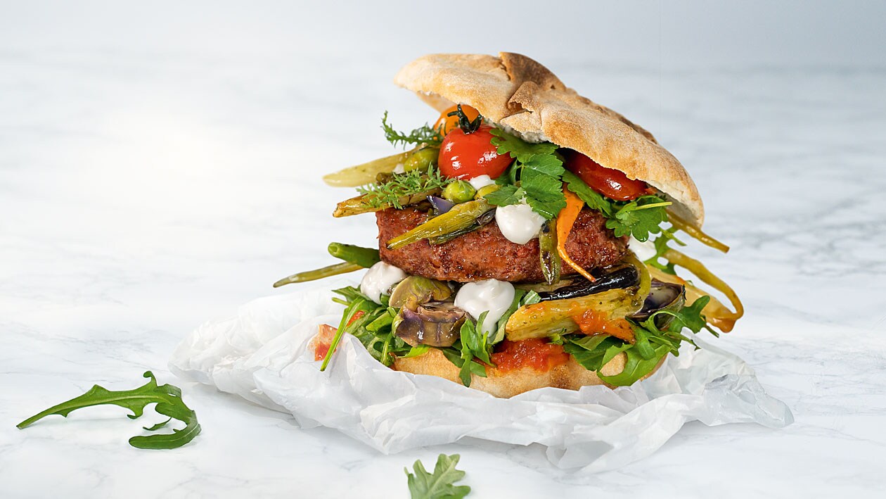Gerösteter Gartengemüse Burger – Gerösteter Gartengemüse Burger –