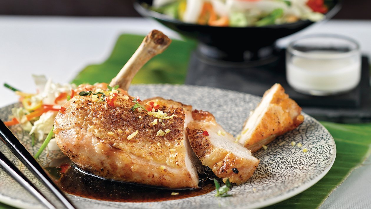 Chinakohlsalat mit Chili-Zitronen-Hühnchen – Chinakohlsalat mit Chili-Zitronen-Hühnchen –