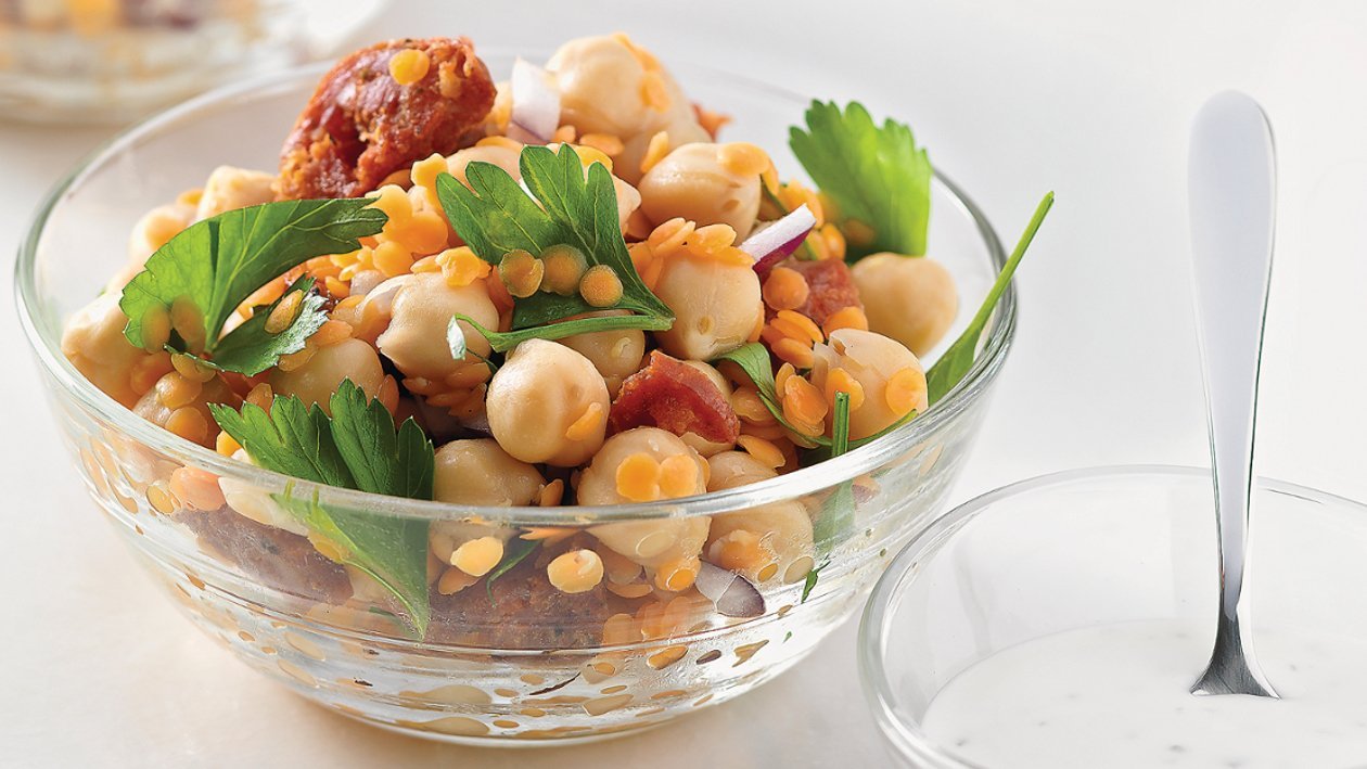Hülsenfrüchtesalat mit Chorizo Hülsenfrüchtesalat mit Chorizo