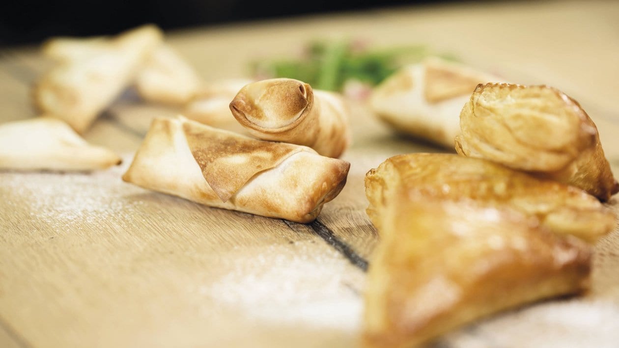 Fingerfood-Strudel mit deftiger Kasseler-Bohnen-Füllung.