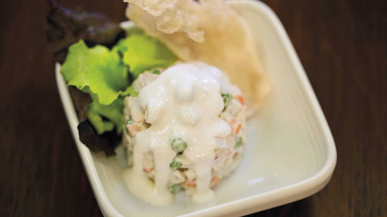 Eat by walking Geflügelsalat mit Reiscracker – Eat by walking Geflügelsalat mit Reiscracker –