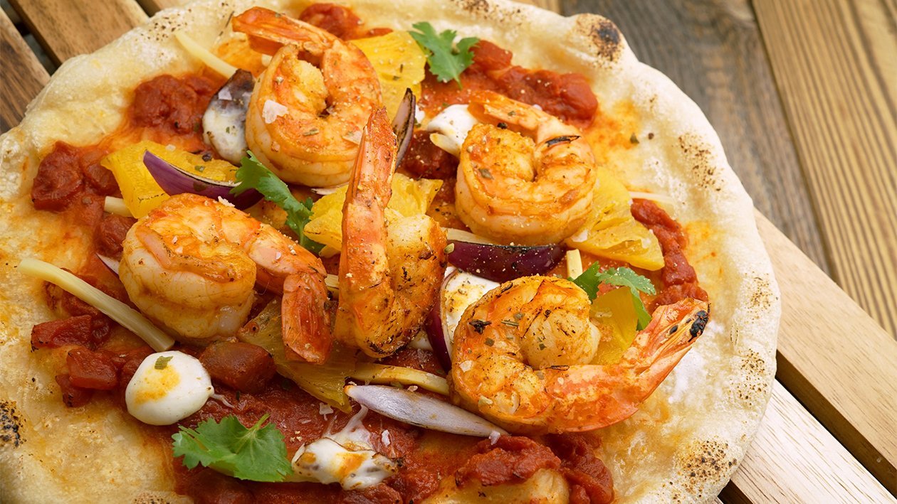 Thailändische Garnelen Pizza – Thailändische Garnelen Pizza –