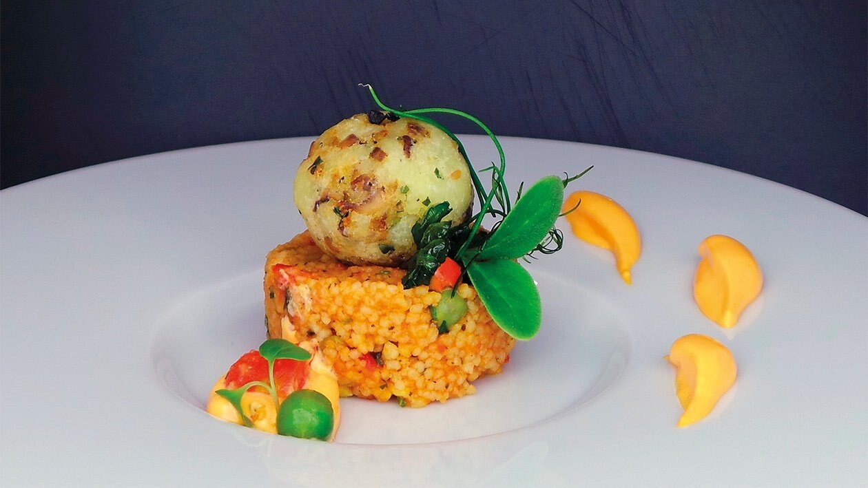 Pilz- Bifteki mit Cous Cous – Pilz- Bifteki mit Cous Cous –