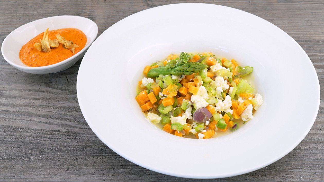 Rissoto von grünem Spargel, Süßkartoffeln und Frühlingszwiebeln – Rissoto von grünem Spargel, Süßkartoffeln und Frühlingszwiebeln –