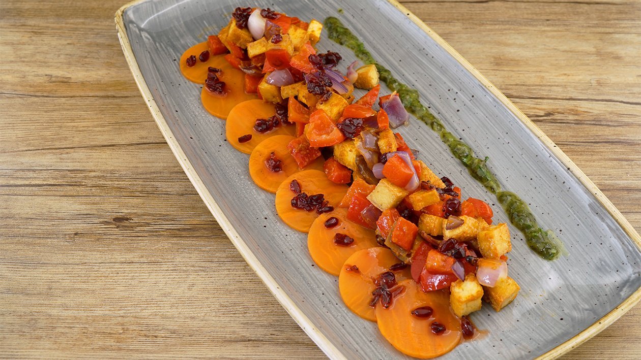 Süßkartoffel, Tofu und Paprika mit Berberitzen – Süßkartoffel, Tofu und Paprika mit Berberitzen –