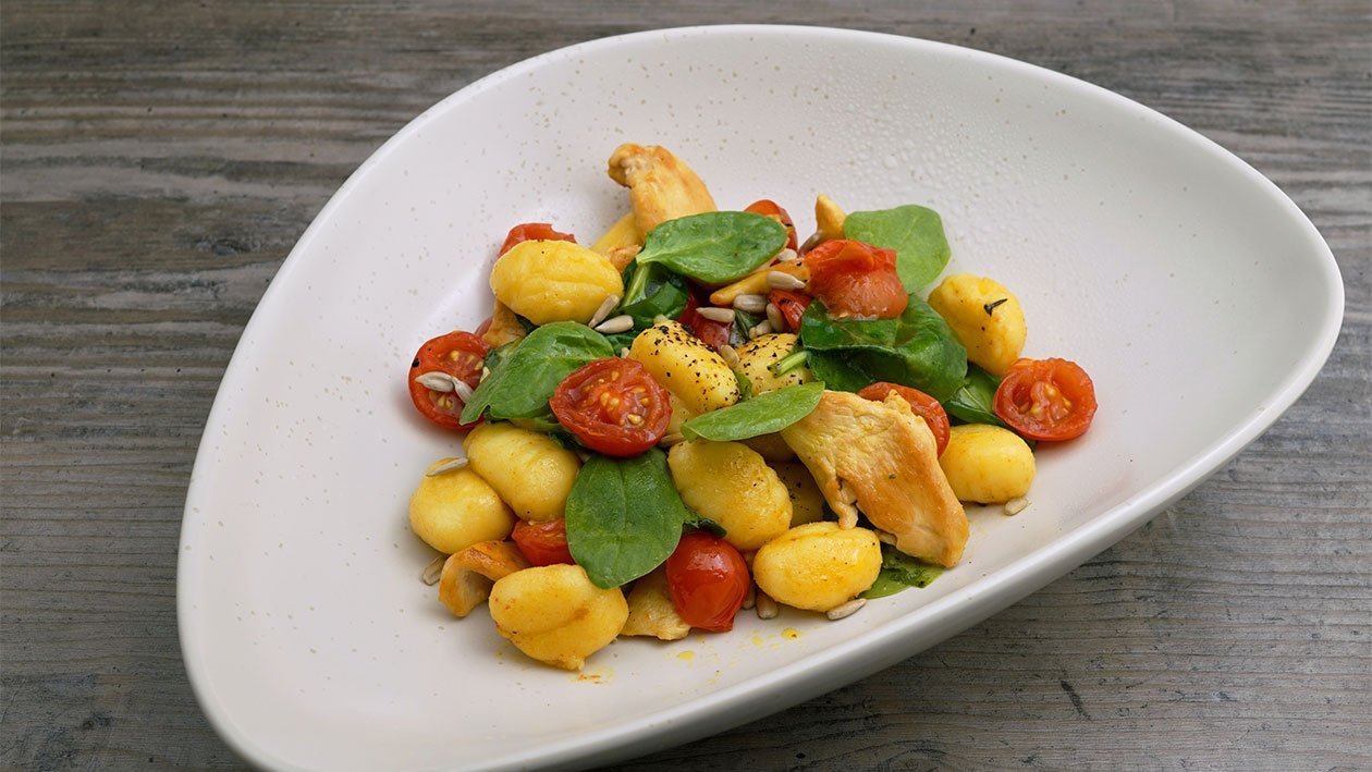 Hähnchen Gnocchi Pfanne mit Zitrus Curry – Hähnchen Gnocchi Pfanne mit Zitrus Curry –