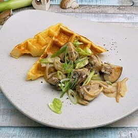 Waldpilz - Waffel mit Champignon a la Creme Waldpilz - Waffel mit Champignon a la Creme