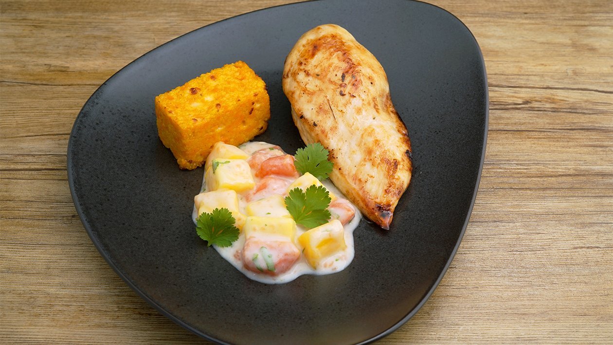Hellmann´s Hähnchen mit Karotten Couscous und Curry Früchten Hellmann´s Hähnchen mit Karotten Couscous und Curry Früchten