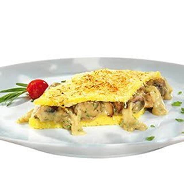 Polenta-Lasagne mit frischen Champignons Polenta-Lasagne mit frischen Champignons