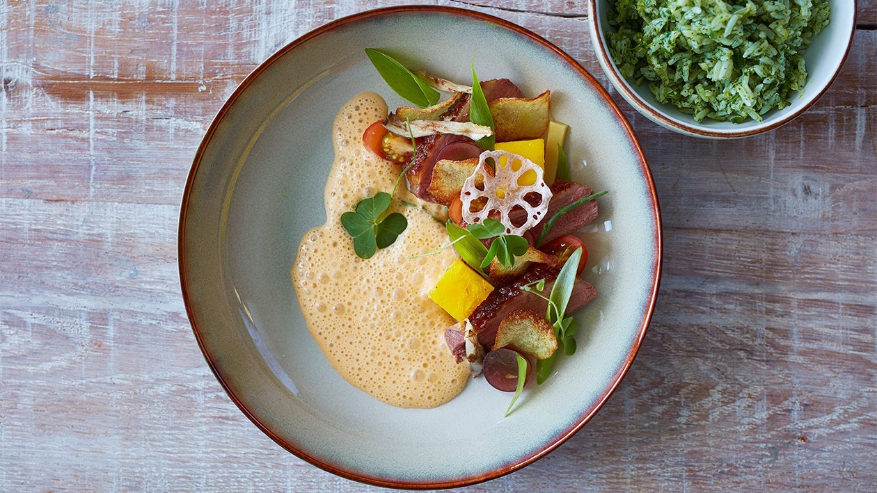 Geräucherte Entenbrust mit rotem Curry – Geräucherte Entenbrust mit rotem Curry –