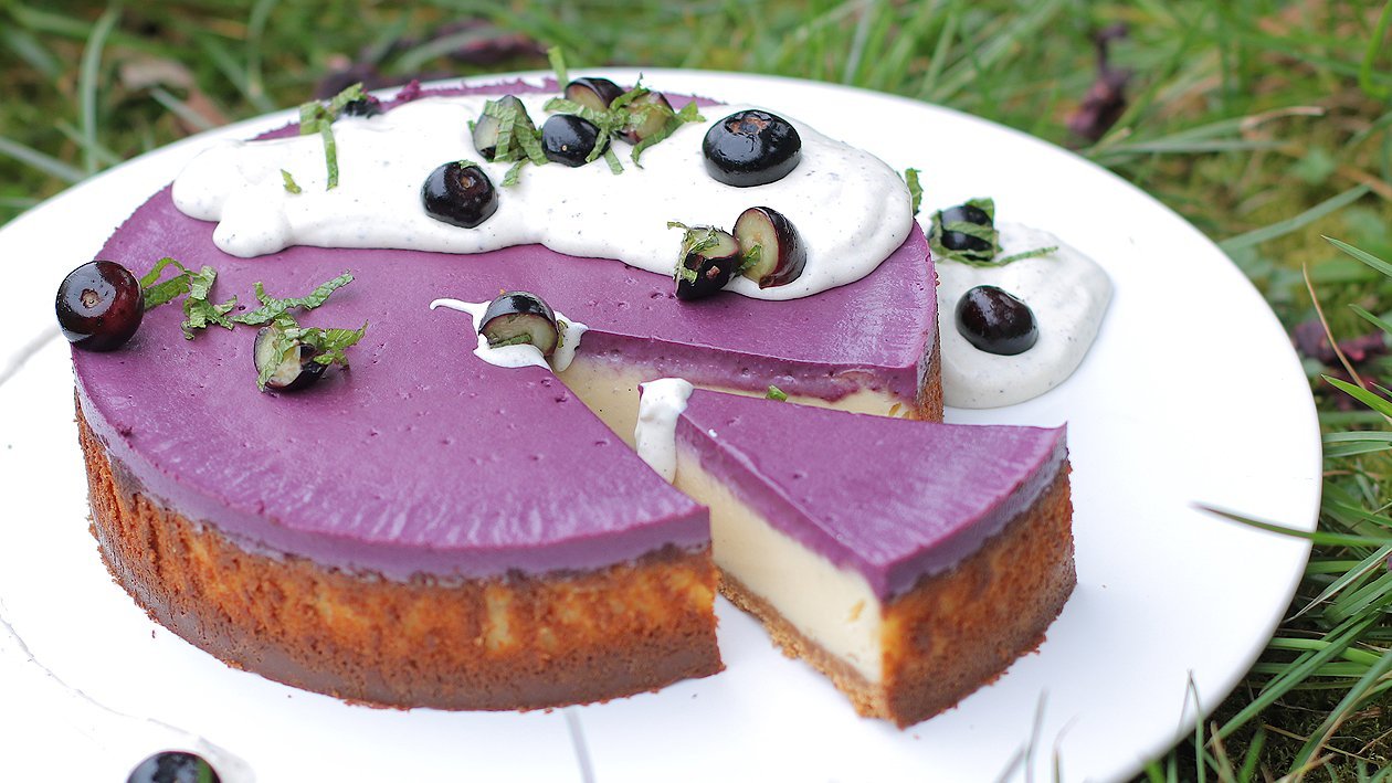 Blaubeer-Cheesecake mit Mohncreme –  