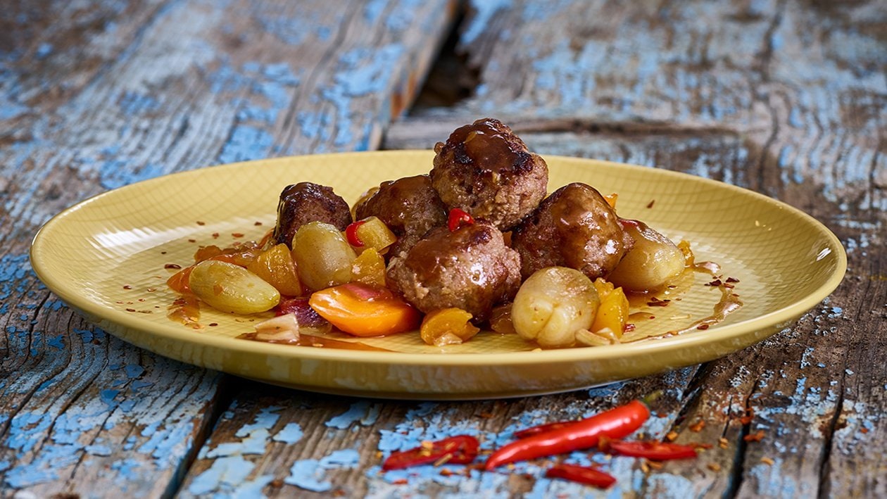 Bobotie mit Mango-Aprikosen Chutney, exotisch abgeschmeckt