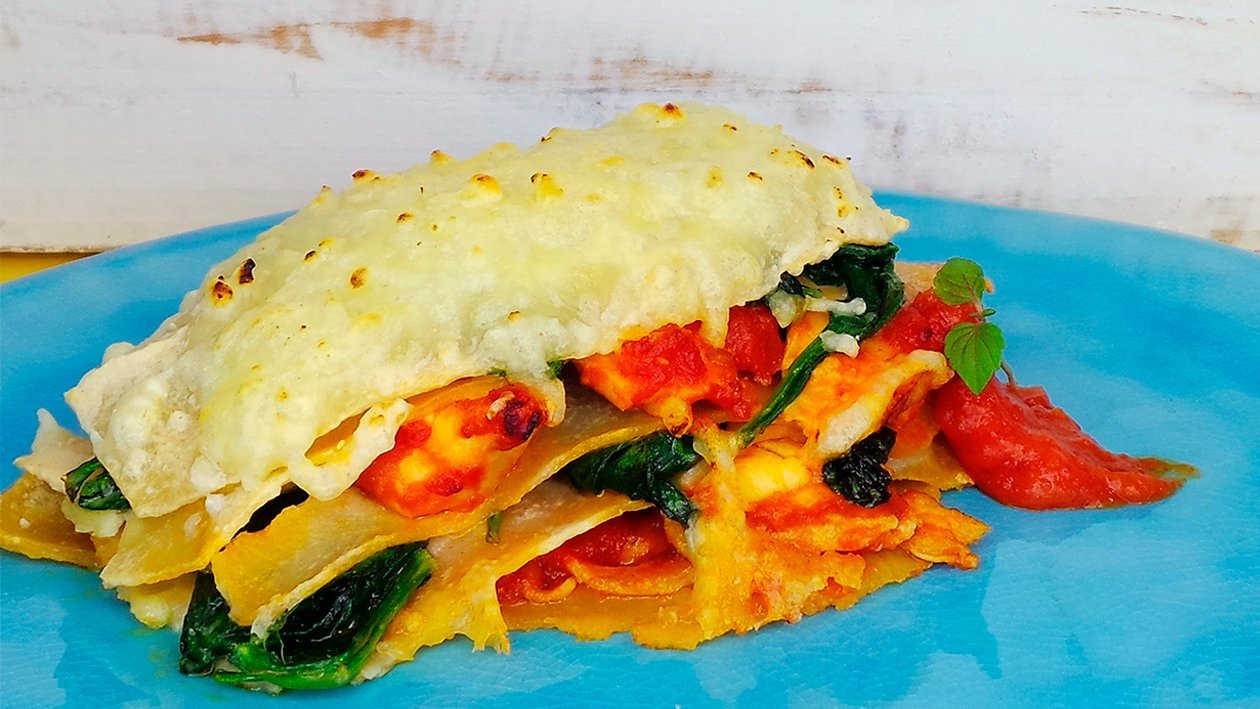 Hähnchenlasagne mit Blattspinat – Hähnchenlasagne mit Blattspinat –