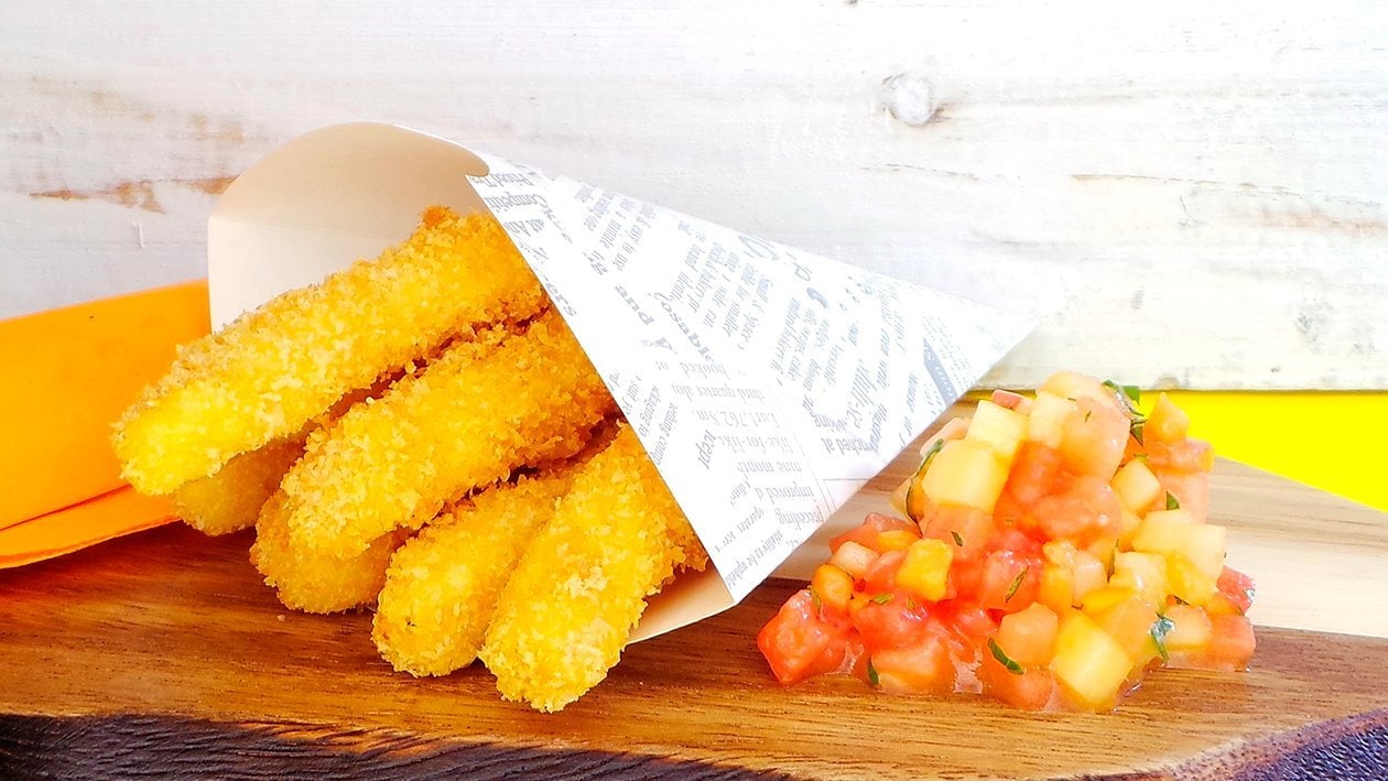 Panko Fisch Sticks mit Melonen Chutney – Panko Fisch Sticks mit Melonen Chutney –
