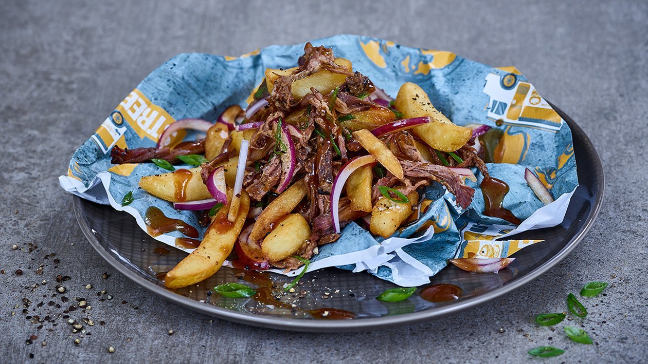 Pulled Pork mit Loaded Fries – Pulled Pork mit Loaded Fries –