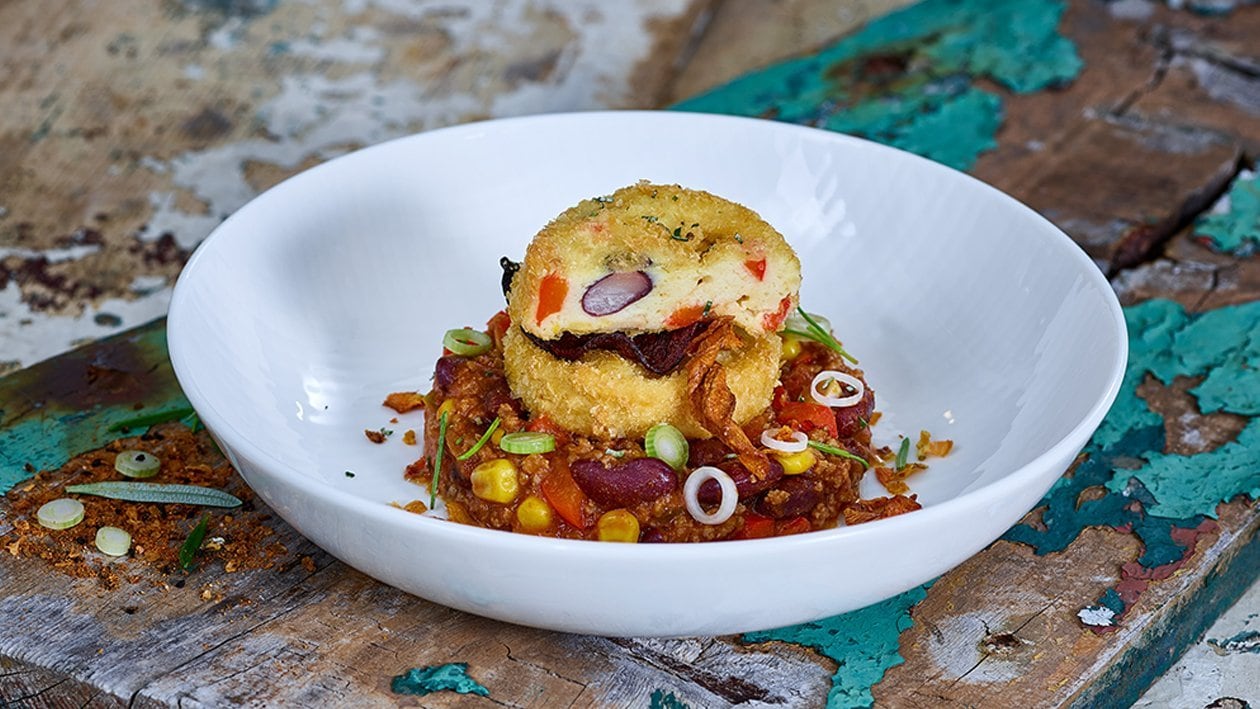 Ein leckeres Rezept für Kartoffelkuchen mit Chili con Carne