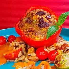 Gefüllte Paprikaschote mit Blutwurst und Reis Gefüllte Paprikaschote mit Blutwurst und Reis