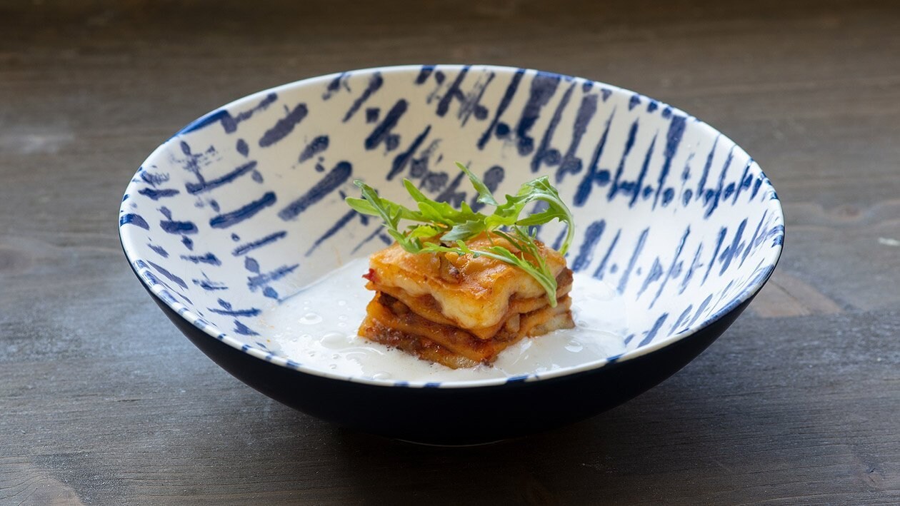 Lasagne mit Parmesanluft Lasagne mit Parmesanluft
