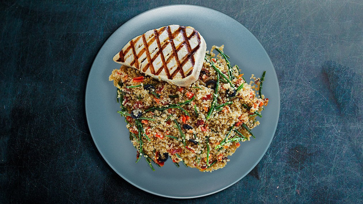 Quinoa Salat mit Thunfisch und Meeresspargel –  