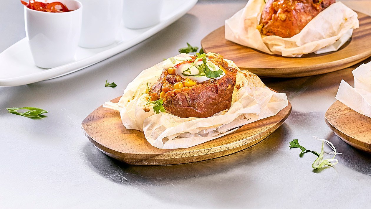 Baked Sweetpotato mit Chili sin Carne – Baked Sweetpotato mit Chili sin Carne –