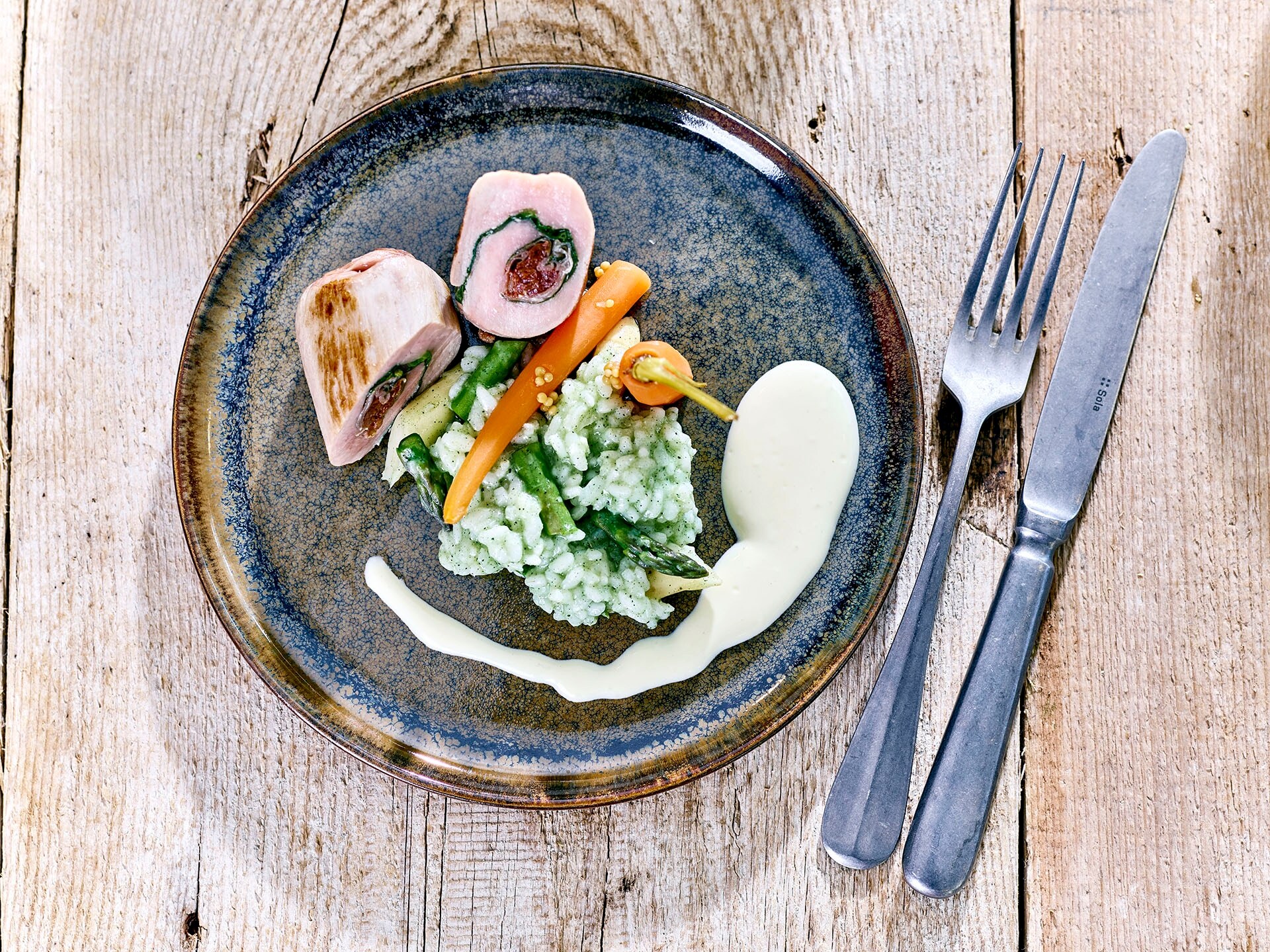 Involtini vom Schwein mit Spargel Risotto – Involtini vom Schwein mit Spargel Risotto –
