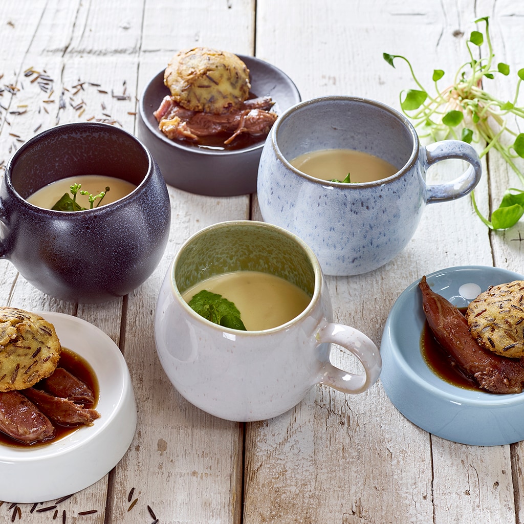 Rinderbäckchen mit gerösteten Rotkohl und Schnittlauch-Püree
