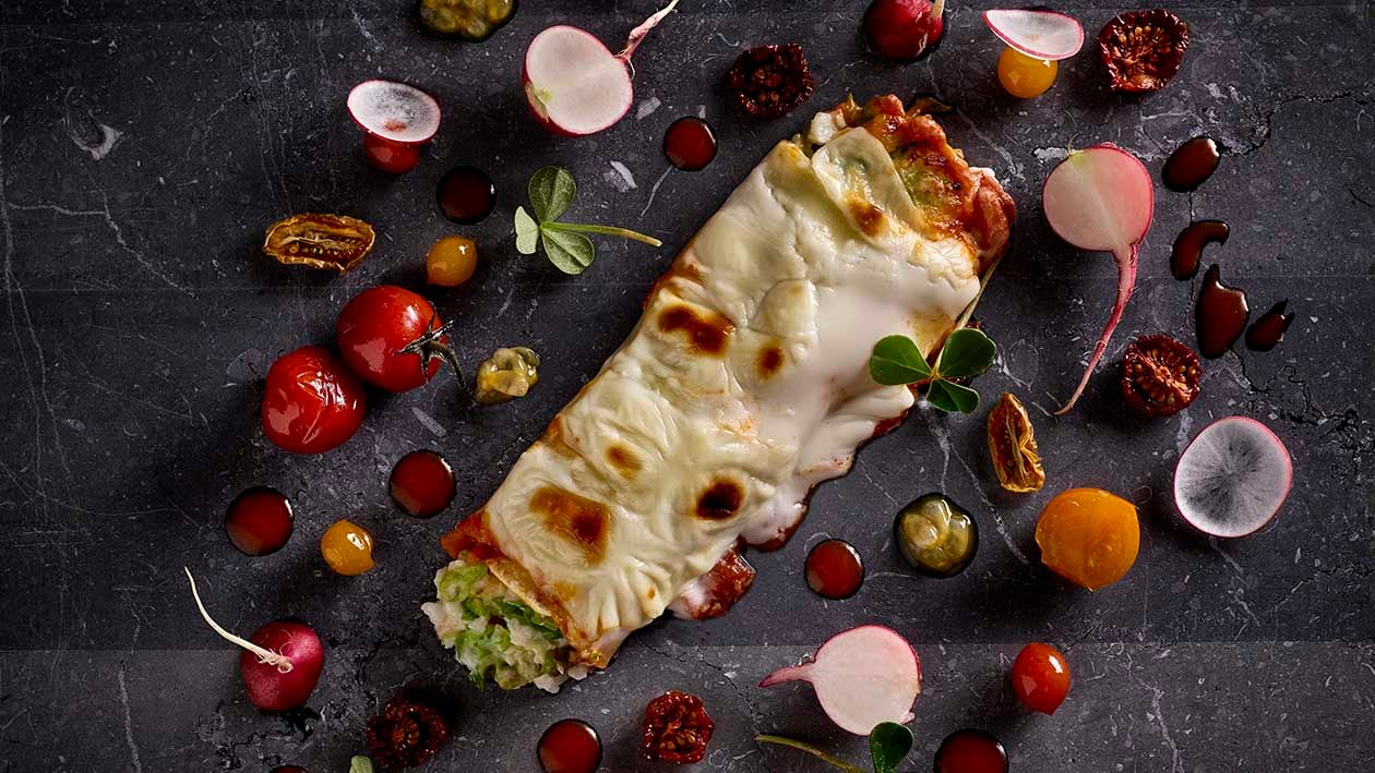 Gratinierte Kabeljau Cannelloni mit Radieschen-Tomatensalat – Gratinierte Kabeljau Cannelloni mit Radieschen-Tomatensalat –