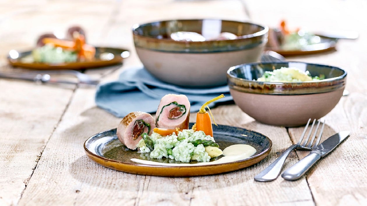 Involtini vom Schwein mit Spargel Risotto –  