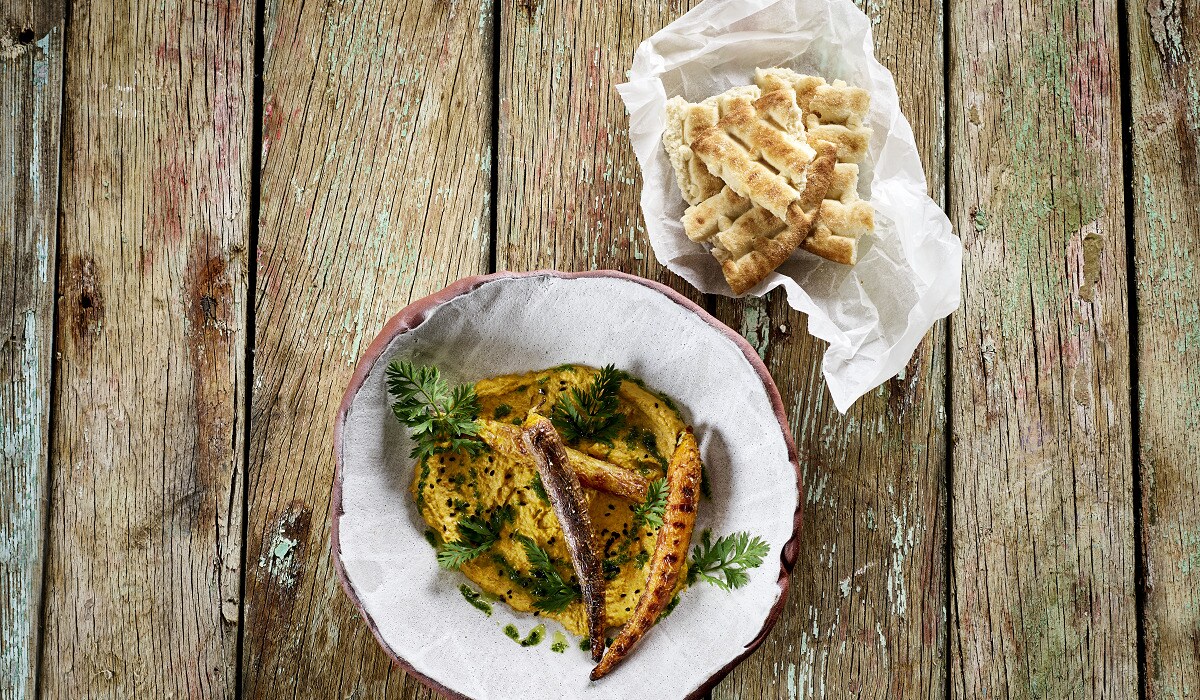 Karotten / Hummus / Fladen