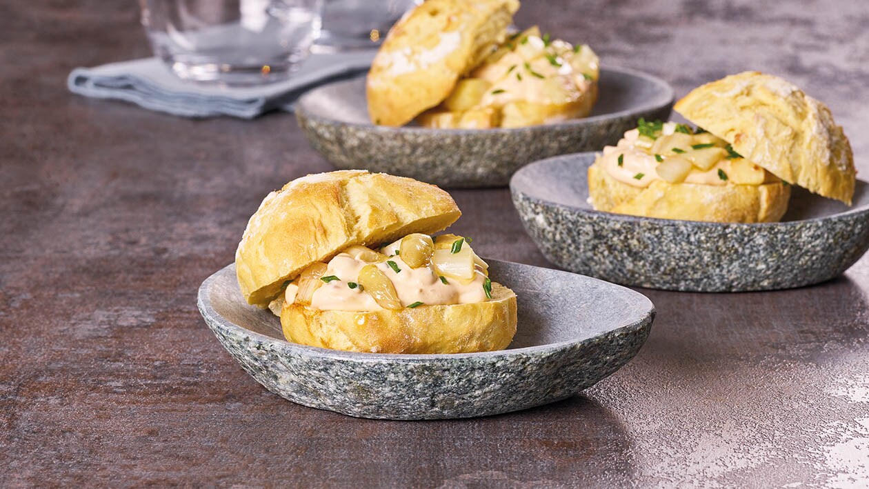 Spargelsuppenbrötchen mit Kochschinken und Hollandaise – Spargelsuppenbrötchen mit Kochschinken und Hollandaise –