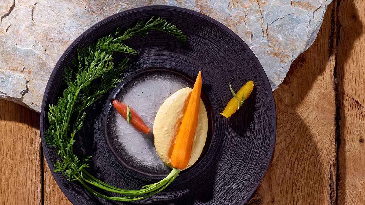 Möhren-Hummus mit Grapefruit, Orange und Estragon –  