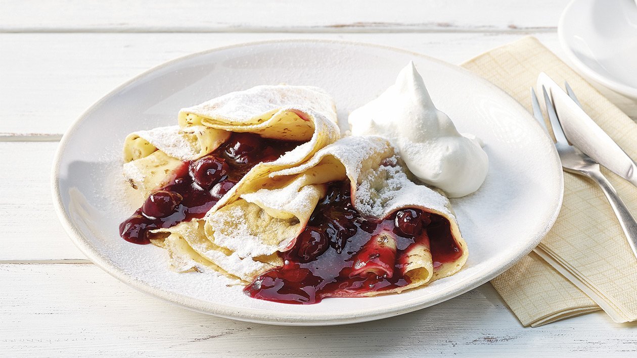 Crêpes mit Sauerkirschen –  