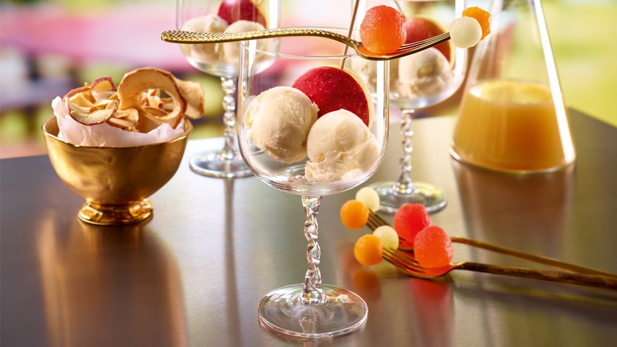 Apfel Sorbet gekühlter Melonen-Apfel Cocktail –  