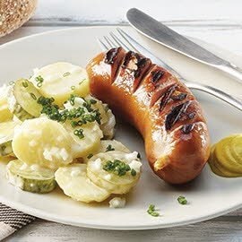 Grillierte Bockwurst mit Kartoffelsalat Grillierte Bockwurst mit Kartoffelsalat