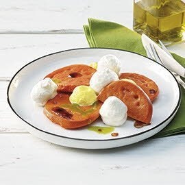 Tomaten-Mozzarella-Salat / Pürierte Kost Tomaten-Mozzarella-Salat / Pürierte Kost