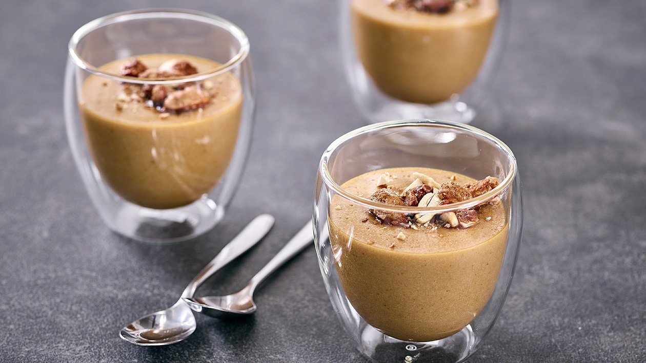 Karamell Pudding mit Spekulatius, kaltquellend –  