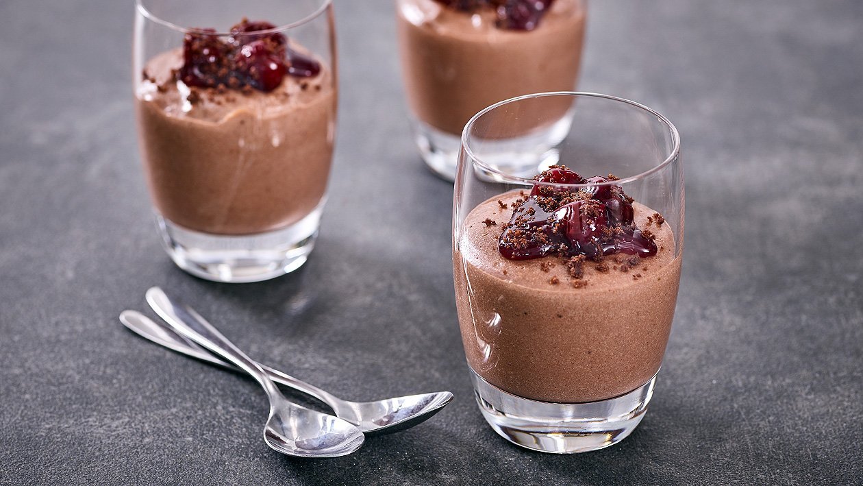 Lebkuchen - Schokopudding mit Gewürzkirschen, kaltquellend Lebkuchen - Schokopudding mit Gewürzkirschen, kaltquellend