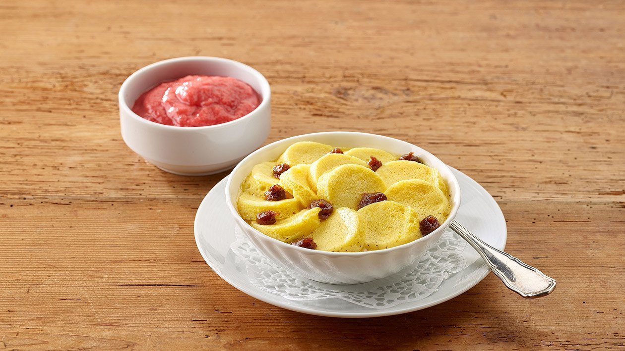 Brot- und Butterpudding , püriert – Brot- und Butterpudding , püriert –