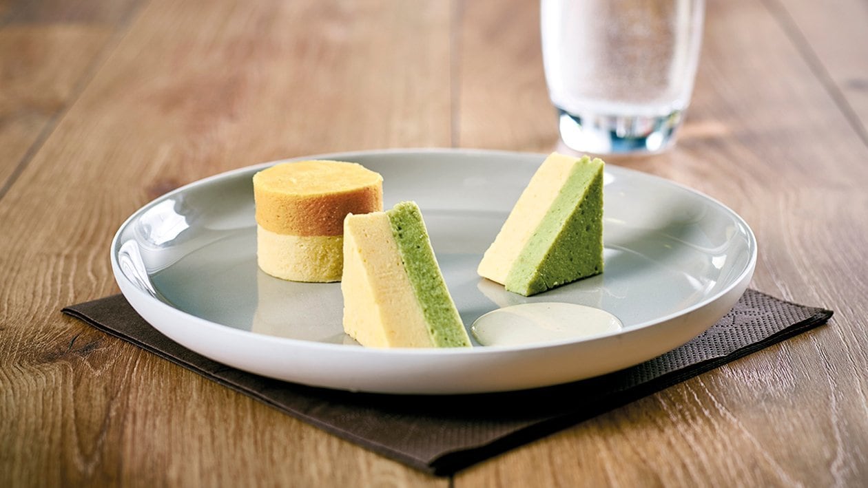 Kartoffel - Kürbis Auflauf mit Specksauce Fingerfood