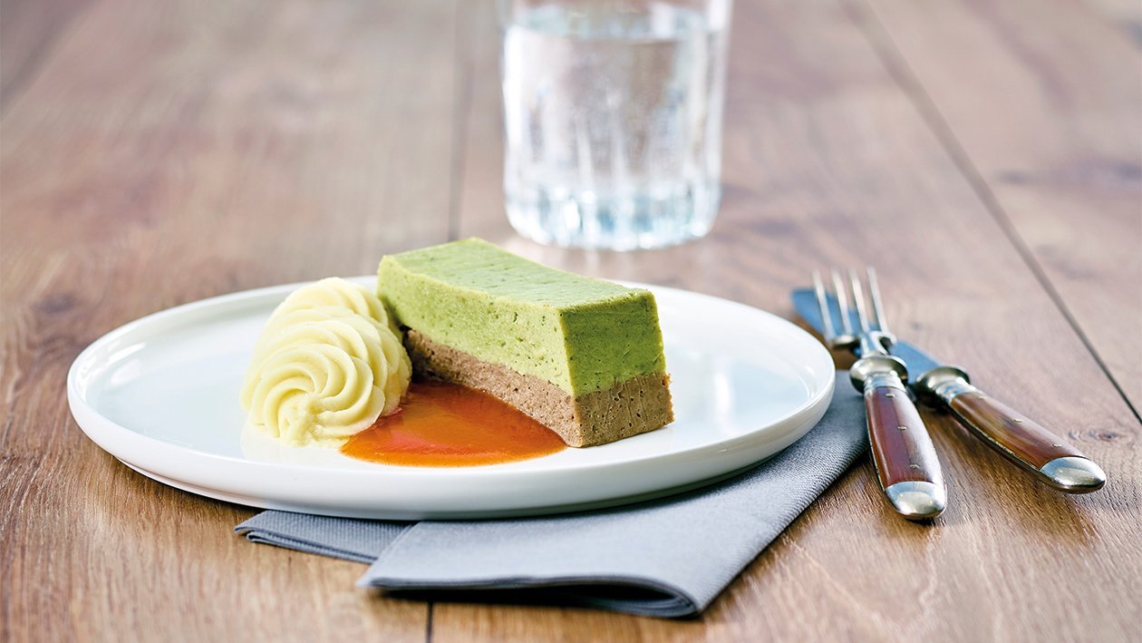 Kohlroulade mit Gemüse Pürees und Tomatenjus - Pürierte Kost – Kohlroulade mit Gemüse Pürees und Tomatenjus - Pürierte Kost –