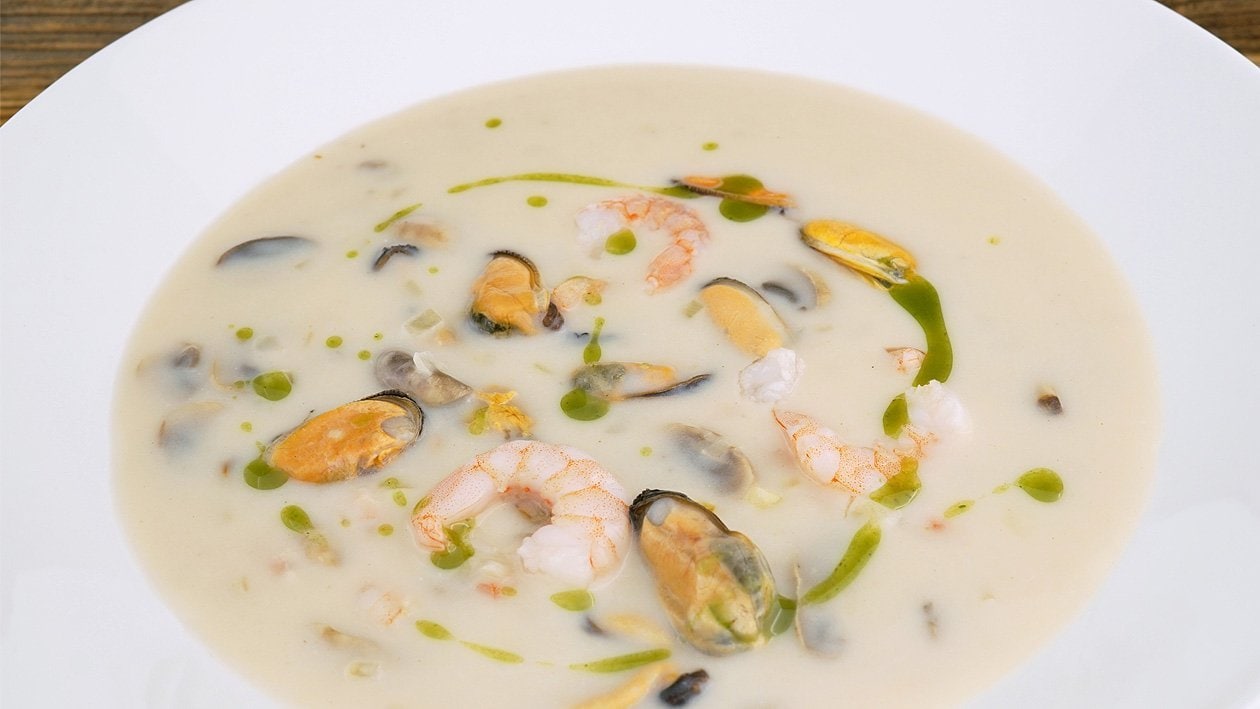 Krabben & Muscheln in Champigonsvelouté