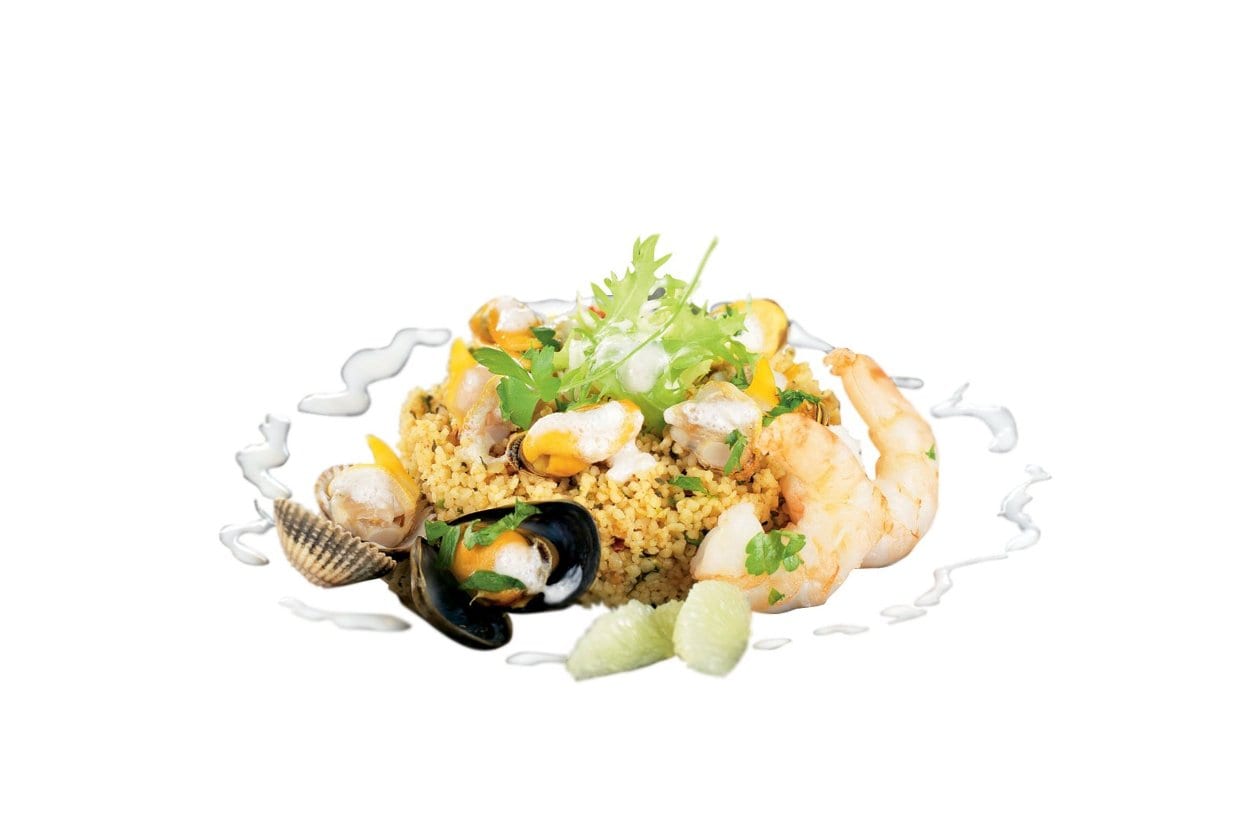 Couscous-Salat mit Meeresfrüchten –  