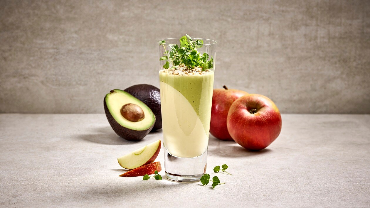 Apfel-Avocado Smoothie mit Dinkel Flocken – Apfel-Avocado Smoothie mit Dinkel Flocken –