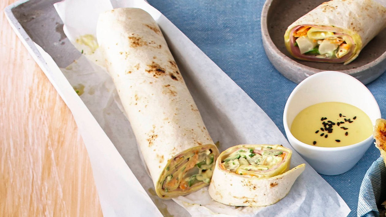 Wrap mit Spargel, Hollandaise – Wrap mit Spargel, Hollandaise –