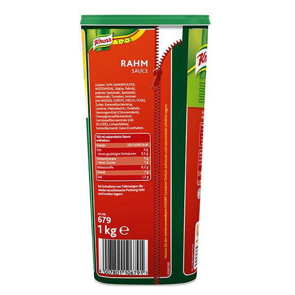 Knorr Rahm Sauce 6x1kg - KNORR Rahm Sauce - echte Cremigkeit durch hohen Sahneanteil.