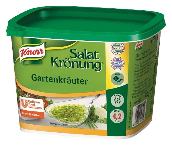 Knorr Salatkrönung Gartenkräuter 500 G - Unsere Basis für selbst gemachte Kräuter-Dressings im Handumdrehen.