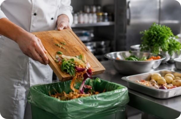 Reduzierung von Lebensmittelabfällen bei der Vorbereitung frischer Zutaten