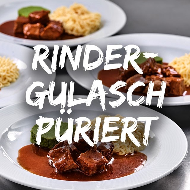 Gulasch püriert - einfach zubereitet & liebevoll angerichtet Gulasch püriert - einfach zubereitet & liebevoll angerichtet